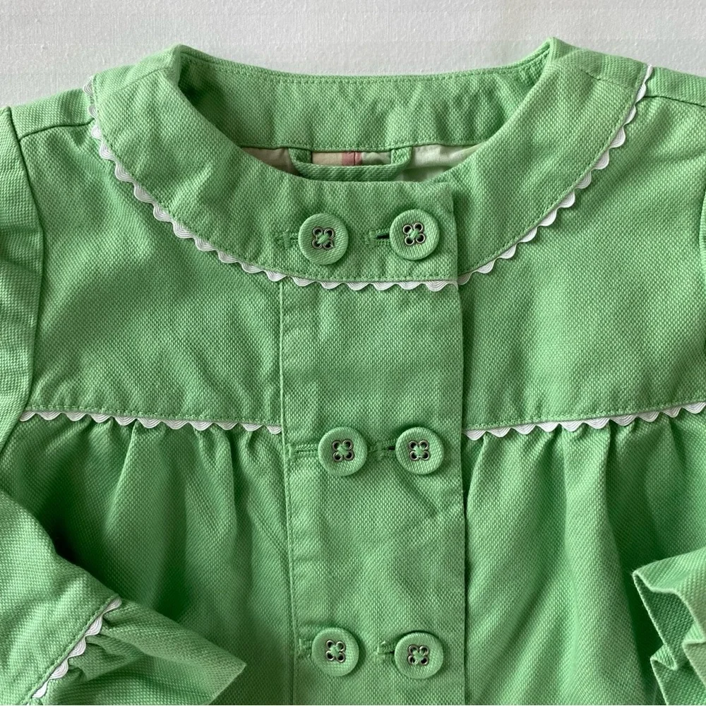 Janie Jack Jacket Size 6 12 Months Green Spring Coat Easter Lined Girls Pockets